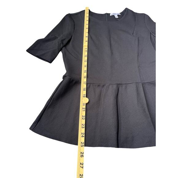 Mango Black Peplum Top Short Sleeve Round Neck Suit Collection - Size Small - Picture 13 of 15